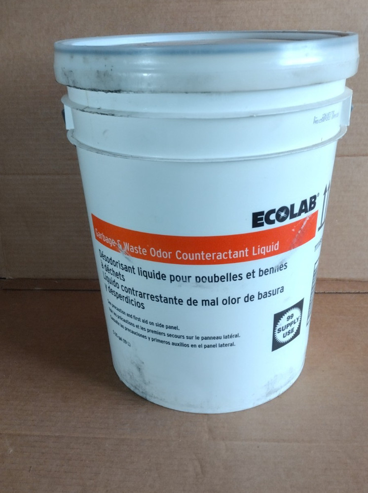 ECOLAB GARBAGE & WASTE ODOR COUNTERACTANT LIQUID 5 Gallon. EXP.09/2024 NEW