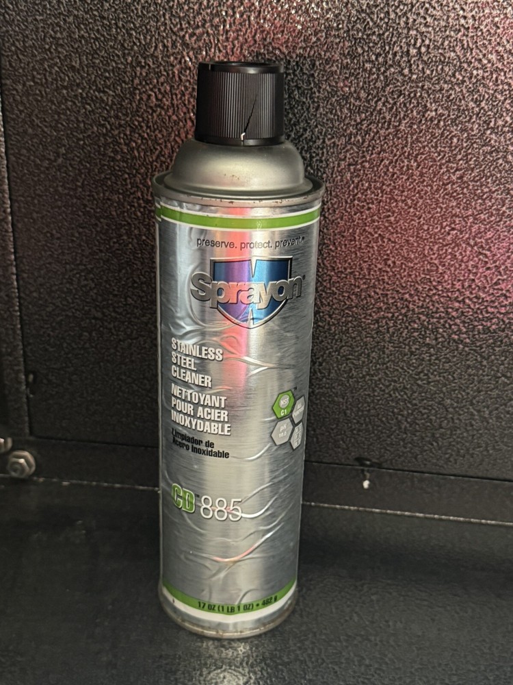 Sprayon CD 885 Stainless Steel Cleaner 17oz Can-Cosmetic Defects On Can: Unused