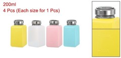 4pcs 6.8Oz/200ml Alcohol Push Down Pump Dispenser Plastic Bottle Press