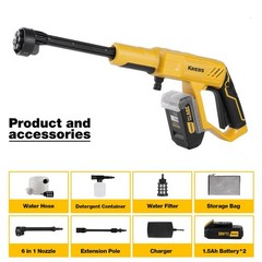 20V Cordless Pressure Washer Max 560 PSI High Pressure Power Washer Portable …