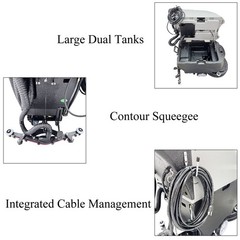 110V Electric Auto Floor Cleaner Scrubber Floor Cleaning Machine 10.6Gal+13.2Gal