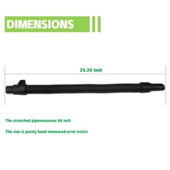 14-37-0105 Fit for vacuum 18 fuel shop vac hose 0880-20 25.2 inches, Black