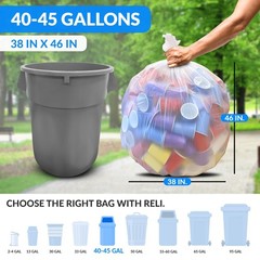 Reli. 40 To 45 Gallon Trash Bags Heavy Duty 125 Trash Bags Ties Super Sizeable