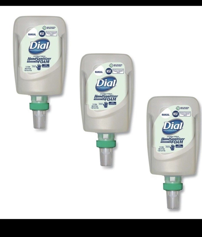 Dial Professional 19038 1.2 L Hand Sanitizer Refill – Fragrance-Free (3/CT) New