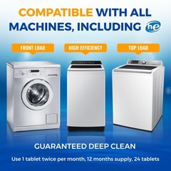 Washing Machine Cleaner Tablets 24 pack Powerful 24 Count (Pack of 1)