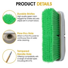 Nanoskin Premium 10-Inch Green Nylon Fountain Vehicle Wash Brush with Flagged…