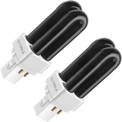 Kittmip 2 Pack Bug Zapper Replacement Fluorescent 2 Count (Pack of 1), BLACK