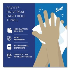 Scott 01005 8 in. x 1000 ft. Essential Hard Roll Towels – WT (6 Rolls/CT) New