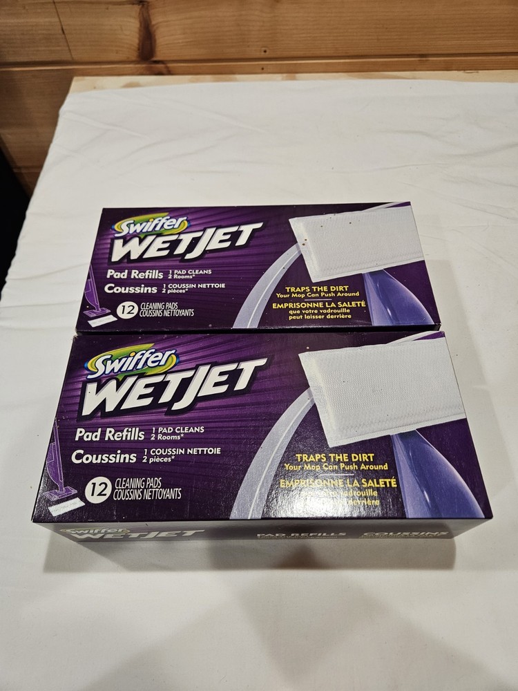 Lot of 2 Swiffer WetJet Cleaning Pad Refills 12 Pads Each Total 24 Pads New