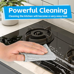 WYDZKJ 12Pack Multipurpose Wire Dishwashing 7.87 x 7.87Inch – 12PACK, Silver