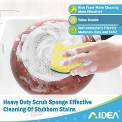 AIDEA Sponges Kitchen, 9Count, Dish Sponges, Heavy-Duty Sponge 9 Count, Green