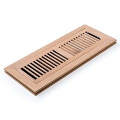 Homewell Red Oak Wood Floor Register, Flush 4×14 Inch with Damper,