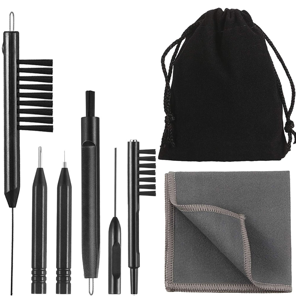 Mudder 7 Pieces Hearing Aid Amplifier Cleaning Tools, 8 Piece Set, Black