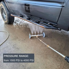 2-in-1 Undercarriage Pressure Washer Attachment – 4000 PSI Broom, 16″ – black
