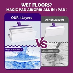 Mopping Pad Refill Compatible with Wet Jet Mop, Disposable 60 Count, White