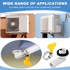 3 Ft White Air Conditioner Drain Hose Portable AC Hose Elbow Connector