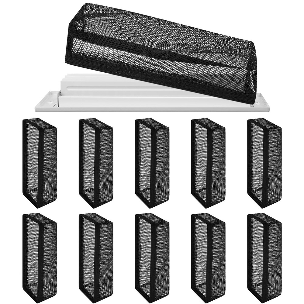 Zonon 12 Pcs Floor Register Trap Cover Vent Screen for 4 x 10 inch, Black