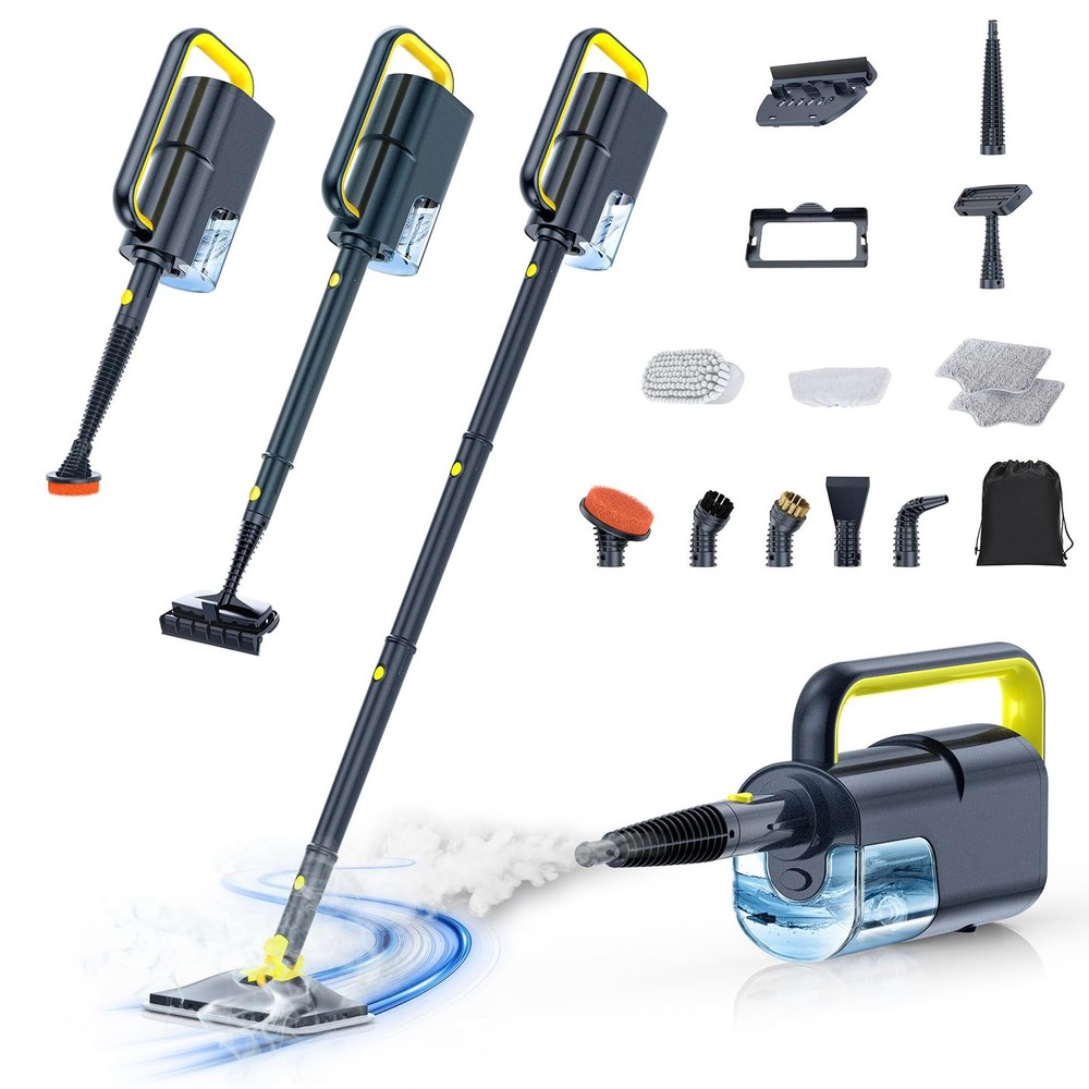 10-in-1 Steam Mop with Detachable Handheld Steamer,350ml Tank, 10s Heat-Up, 2…
