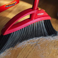 O-Cedar Pet Pro Broom with Step-On Dustpan | PowerCorner Broom, Red