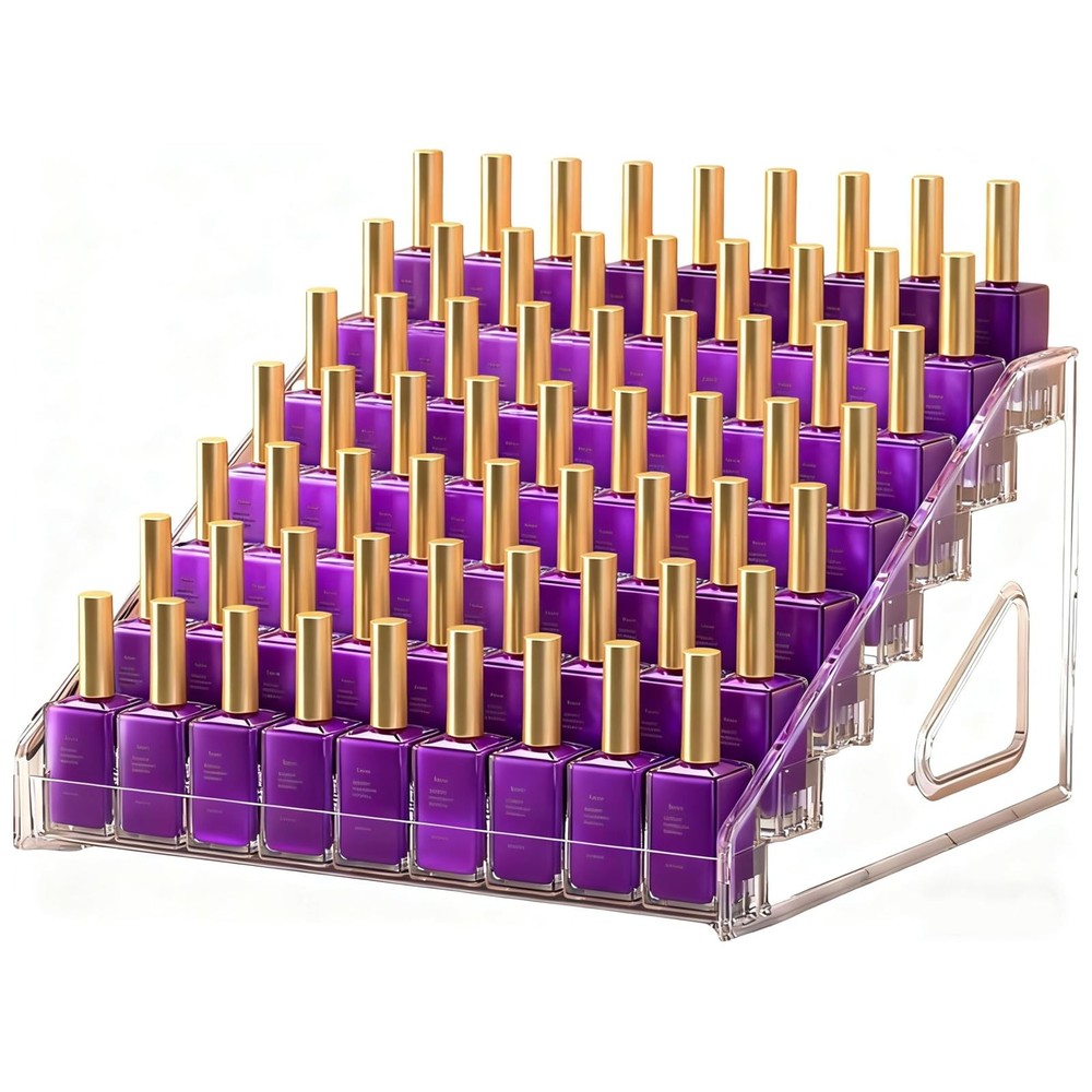 Patravious New 2025 7th Floor Nail Polish Organizer, Acrylic Display white