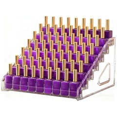 Patravious New 2025 7th Floor Nail Polish Organizer, Acrylic Display white