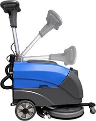 Emotor 15” Brush Foldable Walk Behind Hand Push Floor Scrubber Machine(blue)