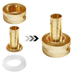 Uenede 2PCS Solid Brass 1/2″ Barb 3/4″GHT Female – Barb,