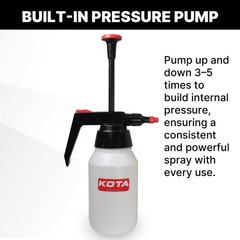 KOTA 1 L Adjustable Hand Pump Pressure Sprayer, Heavy-Duty Multipurpose White