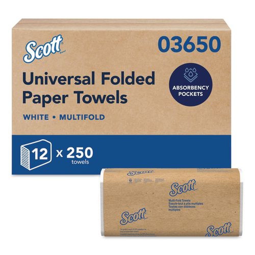 Scott 03650 9.2″ x 9.4″ Multi-Fold Towels – White (3000/CT) New