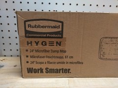 Pack Of 12 Rubbermaid HYGEN™ 24in Microfiber Wet Mop Pad (Blue) Q411 NEW