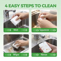YDN Clean Magic Eraser Sponge, Water-Activated 3.94″ × 2.36″ × 0.79″, White