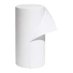 Pig Mat419 Sorbent Roll, 40 Gal, 30 In X 300 Ft, Oil, White, Polypropylene