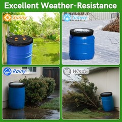 55 Gallon Drum Lid Cover – Water Storage Barrel with 25.5 Inches, Black