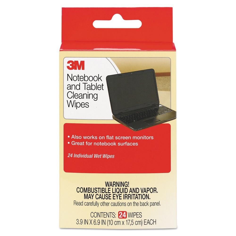 3M CL630 7″ x 4″ 1-Ply Notebook Screen Cloth Cleaning Wet Wipes (24/PK) New