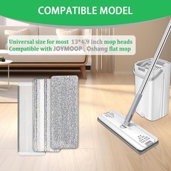 8 Pack Microfiber Flat Mop Pads Compatible with JOYMOOP, Oshang, White+grey