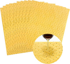 10 PCS Oil Absorbent Pads, 20″ X 15″ Weight Dimpled Pad Polypropylene Mat for Oi