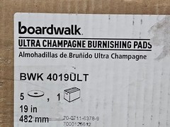 (QTY 5) Boardwalk BWK 4019ULT Ultra High-Speed Floor Pads, 19″ Dia, Champagne