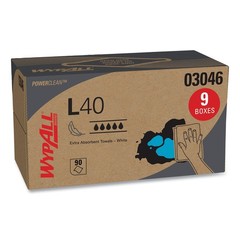 WypAll 03046 10.8 in. x 10 in. POP-UP Box L40 Towels – White (810/Carton) New