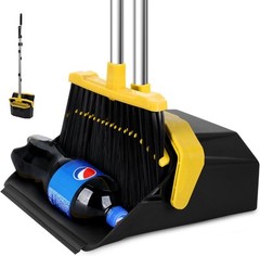 Broom with Dustpan Combo Set, Brooms and Dustpans Sets Yellow Black