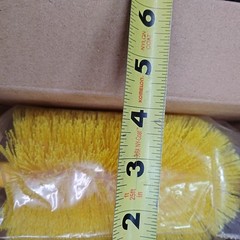 16″ Yellow Plastic 4″ Round Wheel Scrubber Scrub Brush