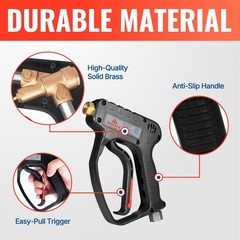 5000 PSI Pressure Washer Short Gun with Swivel Plug Coupler Stubby Trigger Handl