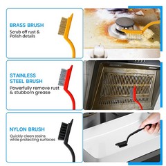 14Pcs Crevice Cleaning Brush Set, V Shape Grout Cleaner for Deep Black
