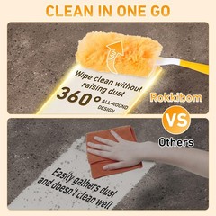 360° Duster Refills Kit for Swiffer Duster, 25 Pack & Short Handle – 25
