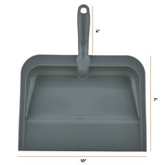 Superio Heavy Duty Durable Plastic Dustpan, for Indoor and Outdoor Use, Grey.