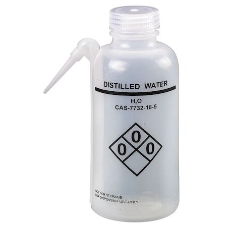 Lab Safety Supply 24J890 Translucent, Wash Bottle 16 Oz., 4 Pack