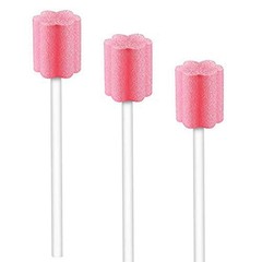 100PCS Disposable Mouth Swabs Sponge 100 Count (Pack of 1), 100 Pink
