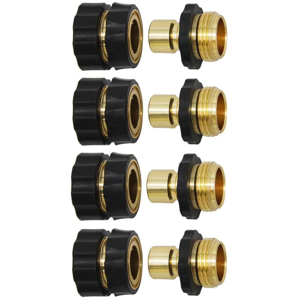 Twinkle Star 3/4 Inch Garden Hose Fitting Quick Connector 4 Sets, multi-color