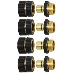 Twinkle Star 3/4 Inch Garden Hose Fitting Quick Connector 4 Sets, multi-color