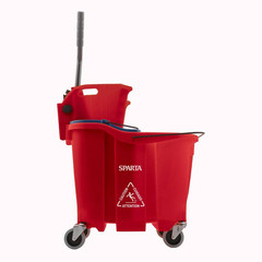 8.75 Gal. Red Polypropylene Mop Bucket Combo with Wringer and Soiled Water Inser