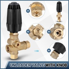 Threlaco 1 Pack Vrt3-310 Pressure Washer Unloader Valve, Black gold and black